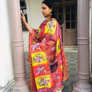 IMG4 - Pyaries Digital Print Dupatta – Vibrant Ethnic Floral Design