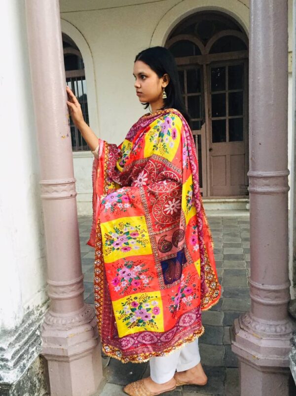 IMG4 - Pyaries Digital Print Dupatta – Vibrant Ethnic Floral Design