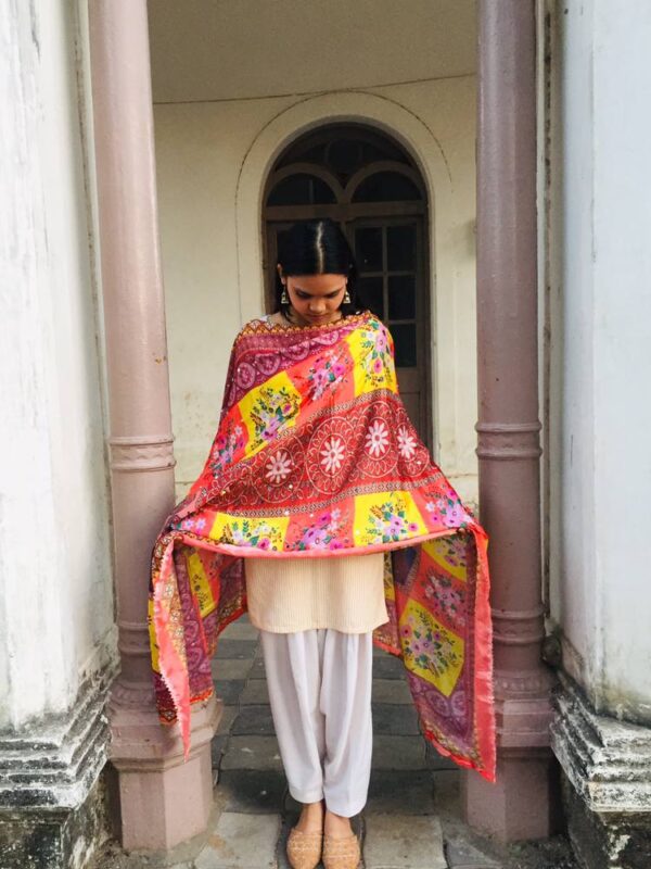 IMG3 - Pyaries Digital Print Dupatta – Vibrant Ethnic Floral Design