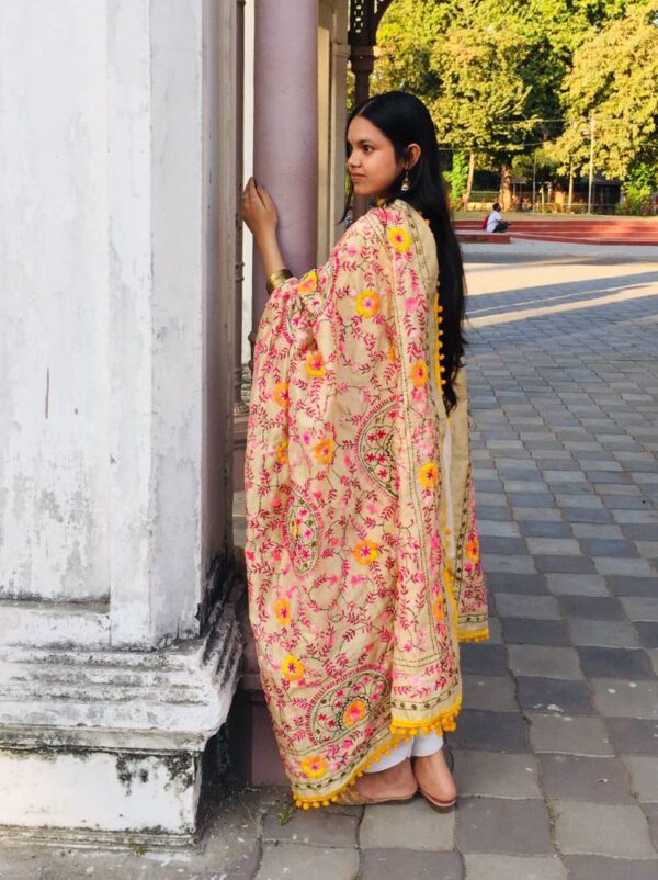 IMG2 - Pyaries Hand Embroidered Dupatta – Elegant Traditional Design