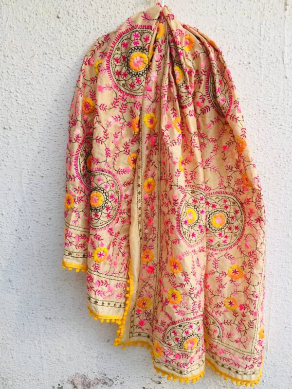 IMG3 - Pyaries Hand Embroidered Dupatta – Elegant Traditional Design