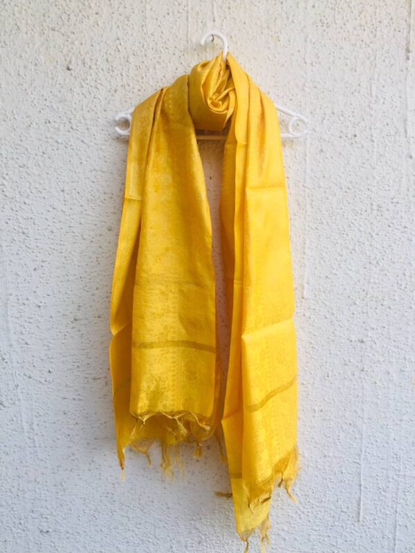 IMG4 - Golden Yellow Woven Dupatta – Elegant Festive Wear