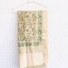 IMG4 - Handcrafted Chanderi Block Printed Dupatta – Green Paisley Charm