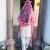 IMG3 - Handcrafted Kota Block Printed Dupatta – Pink Paisley Elegance