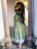 IMG2 - Handcrafted Kota Block Printed Dupatta – Green Floral Elegance