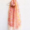 IMG4 - Handcrafted Kota Block Printed Dupatta – Peach Floral Elegance