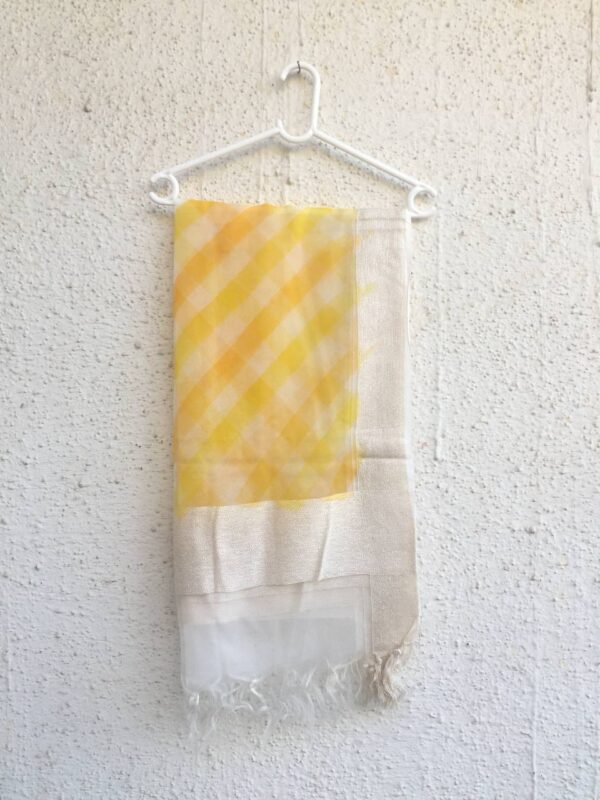 IMG4 - Elegant Chiffon Dupatta – Yellow & White Striped Grace