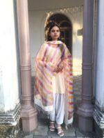 IMG3 - Elegant Chiffon Dupatta – Multicolor Striped Grace