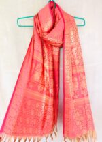 Pure Banarasi Art Dupatta – Elegant Rani Pink - Image 2