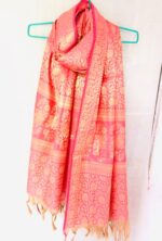 Pure Banarasi Art Dupatta – Elegant Rani Pink - Image 3
