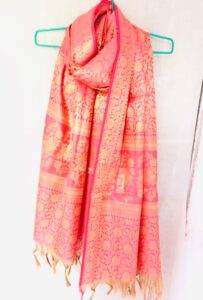 Pure Banarasi Art Dupatta – Elegant Rani Pink - Image 3