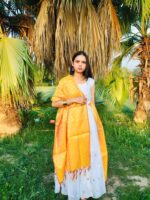 Pure Banarasi Art Dupatta – Turmeric Radiance Yellow