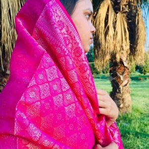 Pure Banarasi Art Dupatta – Elegant Pink